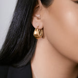 Bead Crescent Hoop Earrings